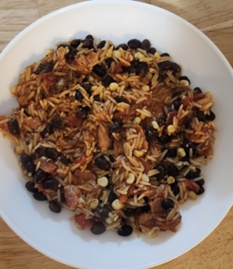 Southern Bacon Black Beans and Rice