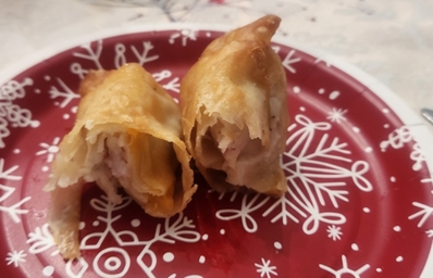 Xmas Ham & Mashed Potato Egg Rolls